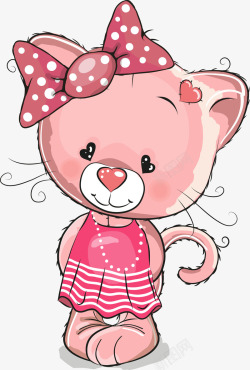 粉色卡通猫咪素材