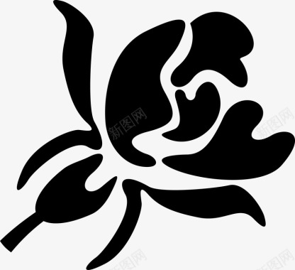 玫瑰黑色手绘玫瑰图标图标