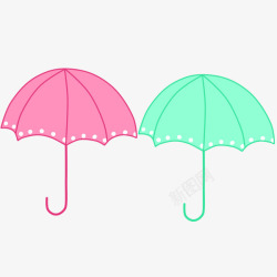 彩色卡通雨伞素材