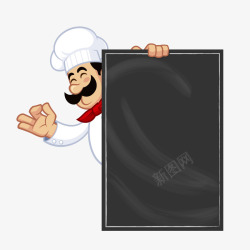 卡通白色厨师矢量图素材