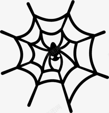 手绘黑色蜘蛛蜘蛛丝图标图标