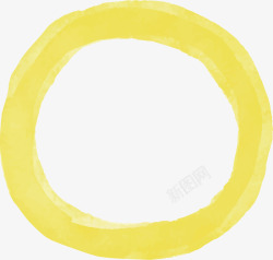 黄色手绘环形边框素材