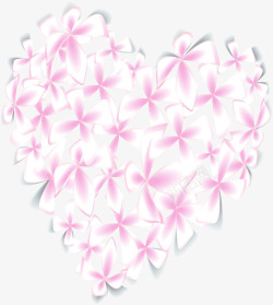 粉色卡通花朵爱心造型素材