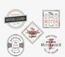 5个美丽的摩托车徽章素材