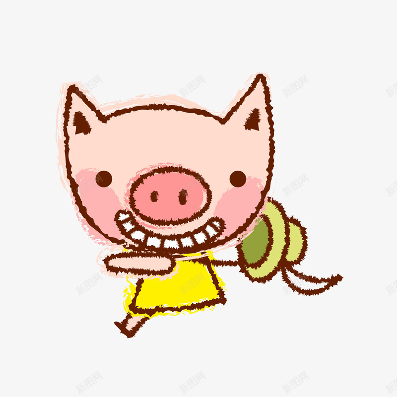 卡通可爱的小猪动物矢量图ai免抠素材_88icon https://88icon.com 动物设计 卡通 可爱 小猪 手绘 水彩 笑容 矢量图