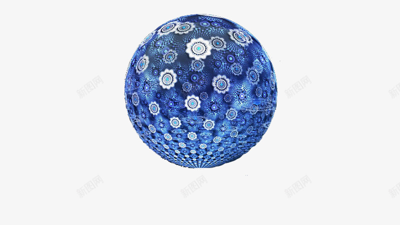蓝色花球png免抠素材_88icon https://88icon.com disco 抽象花纹 蓝色球形 迪斯科球