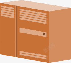 橘色的卡通柜子素材