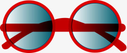 眼镜墨镜卡通红色边框素材