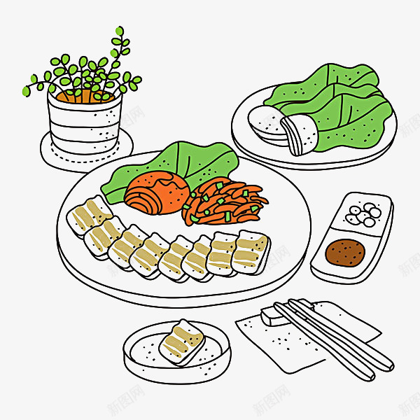 健康饮食的插图png免抠素材_88icon https://88icon.com 植物 蔬菜 食物 餐具 饮料