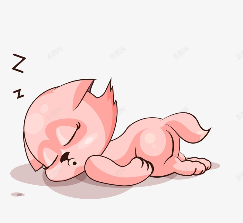 睡觉的猫咪png免抠素材_88icon https://88icon.com 手绘 猫咪 睡觉 粉色