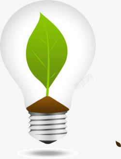 创意绿色能源灯泡素材