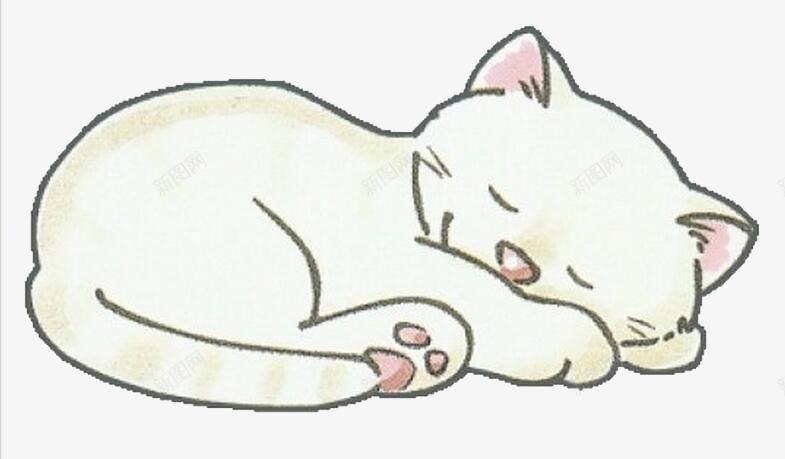 熟睡的猫咪png免抠素材_88icon https://88icon.com 创意 卡通 手绘 猫咪