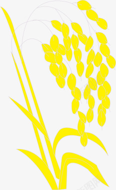 金色麦穗图形金色卡通麦穗谷物图图标图标