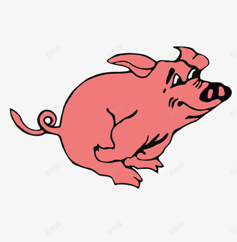 粉红色的小胖猪png免抠素材_88icon https://88icon.com PNG 卡通 小猪 粉红色