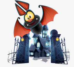 可爱的蝙蝠城堡创意海报素材