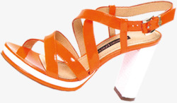 夏日海报橘色高跟鞋素材