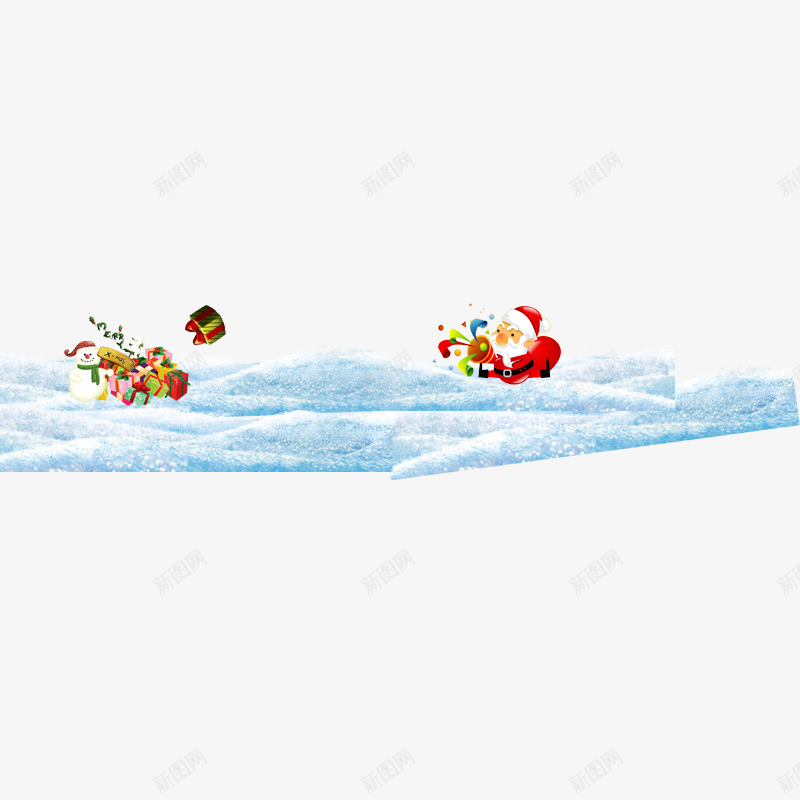 在雪地里游泳的圣诞老人png免抠素材_88icon https://88icon.com 圣诞礼物 圣诞老公公 圣诞节素材 白色雪地