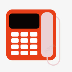 橘色方形电话座机素材
