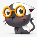 卡通戴眼镜的猫咪素材