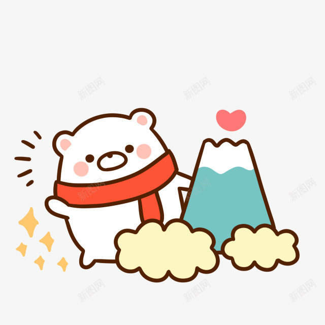 卡通小猪火山红心png免抠素材_88icon https://88icon.com 卡通小猪 火山 红心