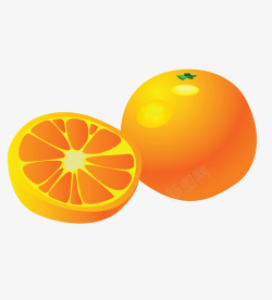 切开的橘子素材