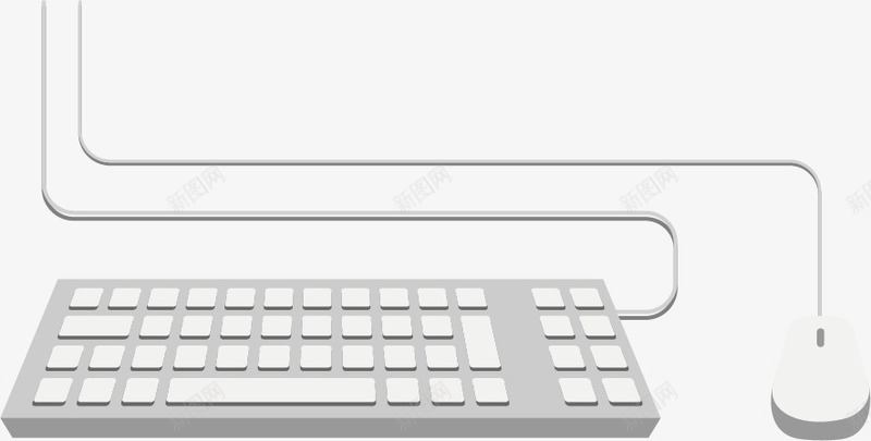 白色键盘鼠标矢量图ai免抠素材_88icon https://88icon.com 白色 键盘 鼠标 矢量图