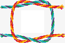 打结的彩色绳子矢量图素材