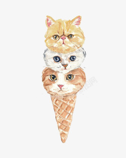 创意针线筒猫咪冰淇淋高清图片
