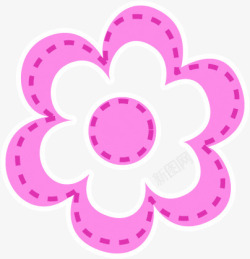 粉色卡通可爱花朵造型素材