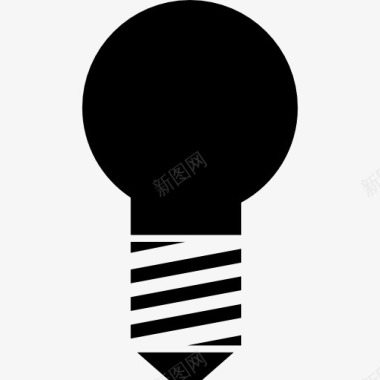 灯泡的黑色形状图标图标