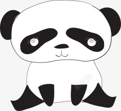 坐着的卡通熊猫图素材