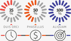 分类环形占比图矢量图素材