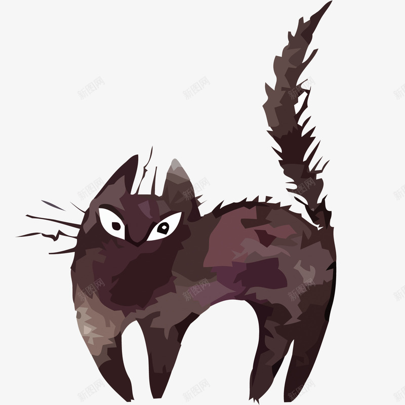 炸毛的猫咪装饰png免抠素材_88icon https://88icon.com 受到惊吓的猫 炸毛猫 装饰 装饰矢量