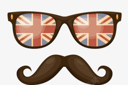 英国眼镜胡子矢量图素材