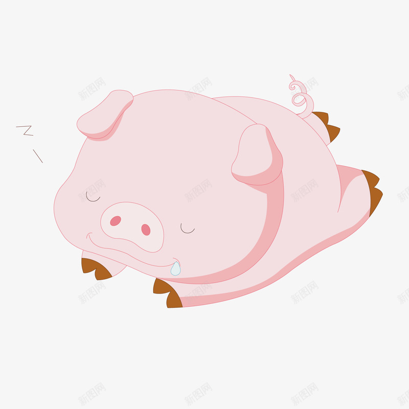睡觉的小猪矢量图ai免抠素材_88icon https://88icon.com 小猪 睡觉 粉猪 矢量图
