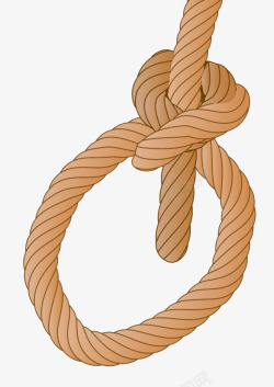 手绘麻绳绳结素材