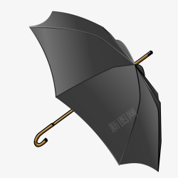 黑色的卡通雨伞素材