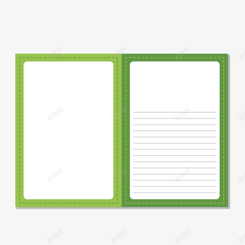 卡通绿色信纸png免抠素材_88icon https://88icon.com 信纸 文案 文案背景 本子 绿色 背景装饰 边框