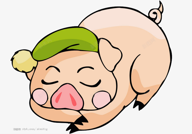 可爱的小猪png免抠素材_88icon https://88icon.com 卡通动漫 可爱的猪猪 沉睡的小猪 粉色的小猪