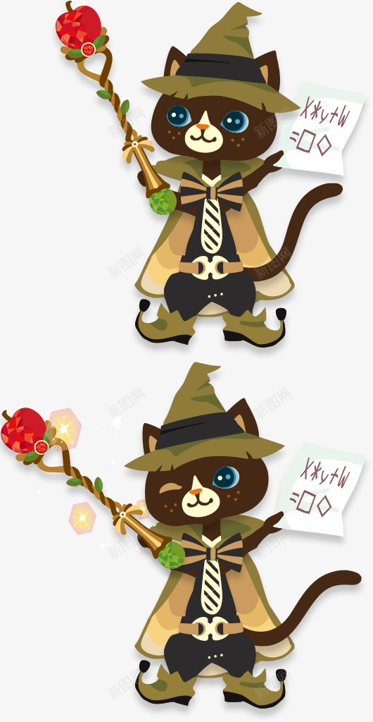 卡通魔法动物猫咪png免抠素材_88icon https://88icon.com 动物 卡通 猫咪 魔法