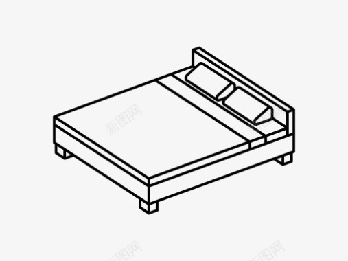 双床床双家具isometrica概述图标图标