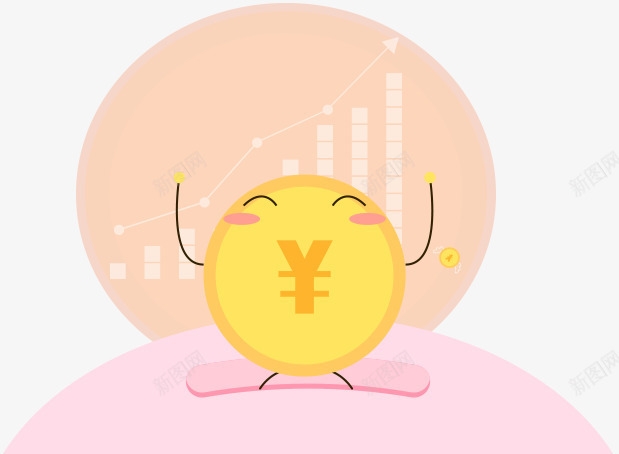 扁平风格手绘金币造型合成png免抠素材_88icon https://88icon.com 合成 扁平 造型 金币 风格