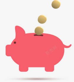 粉红小猪存钱罐素材