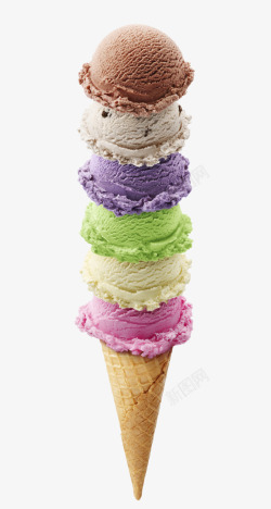 多种口味冰淇淋素材