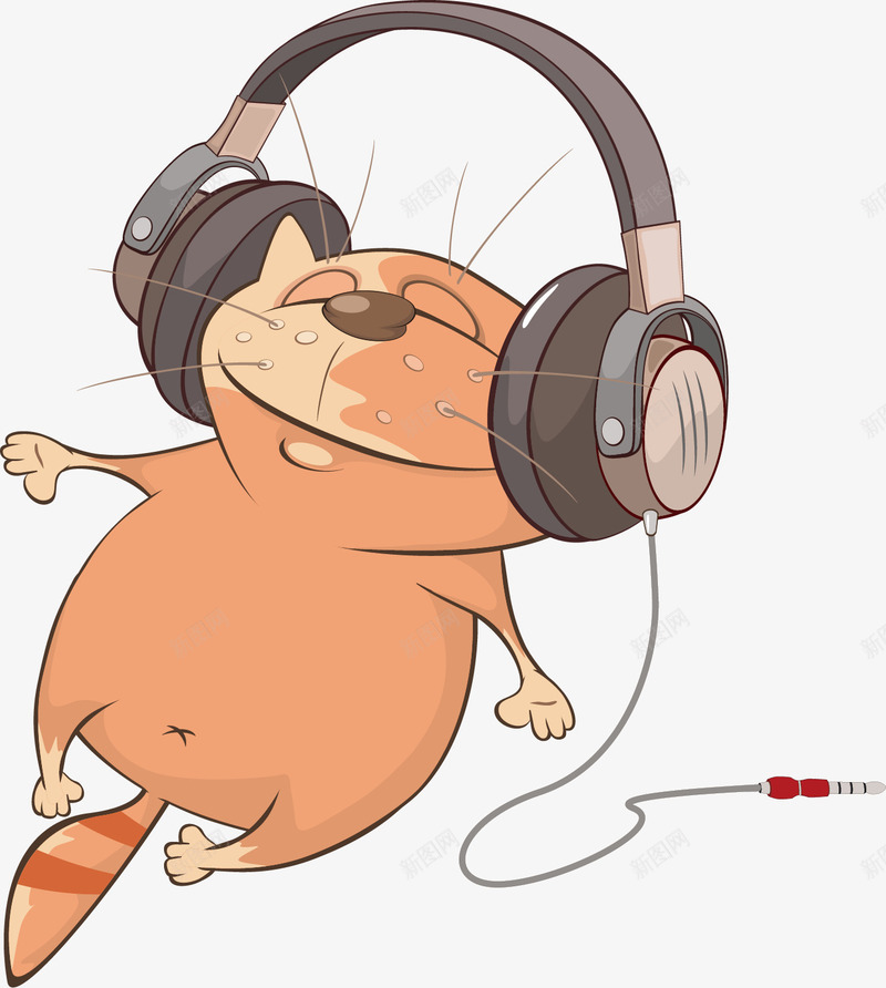 听音乐的猫咪矢量图ai免抠素材_88icon https://88icon.com 创意 卡通 手绘 水彩 猫咪 设计 音乐 矢量图