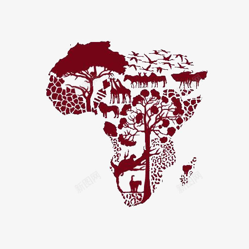 非洲地图png免抠素材_88icon https://88icon.com 创意 热带雨林 非洲 非洲免扣元素 非洲动物