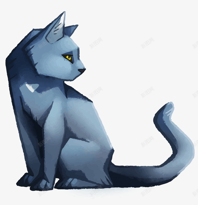 粉末质感猫咪png免抠素材_88icon https://88icon.com PNG PNG免费下载 PNG图片 PNG矢量 卡通 灰蓝色 猫咪 粉末 质感