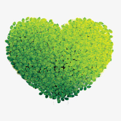 绿色心型叶子元素素材