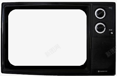 黑色老式电视机图标图标
