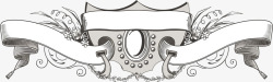 欧式复古边框飘带装饰元素素材
